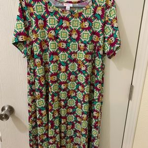 LulaRoe Carly Dress Donald Duck Large